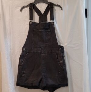 No Boundaries Charcoal Denim Overalls Jrs 11-13